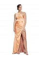 Acheter Light Copper Fourreau Satiné Stretch Longue Formelles Robes demoiselle d'honneur / Robes de soirée / Robes de bal