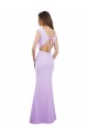 Acheter Lilas Colonne Col rond Mousseline Longue Robes demoiselle d'honneur