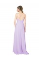Acheter Lilas Fourreau Col V Mousseline Longue Asymétrique Robes demoiselle d'honneur