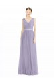 Acheter Lilas Trapèze Col V Tulle Longue Robes demoiselle d'honneur