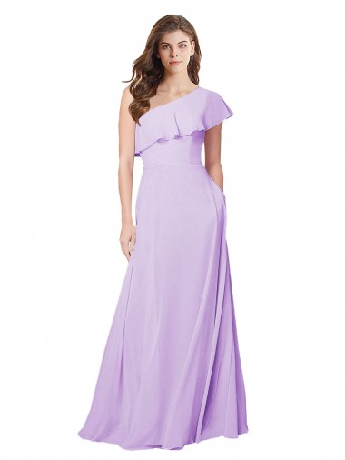 Acheter Lilas Trapèze Mousseline Longue Robes demoiselle d'honneur