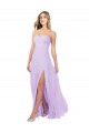 Acheter Lilas Trapèze Sans bretelle Mousseline Longue Robes demoiselle d'honneur