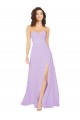 Acheter Lilas Trapèze Sans bretelle Mousseline Longue Robes demoiselle d'honneur