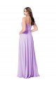 Acheter Lilas Trapèze Scoop Mousseline Longue Robes demoiselle d'honneur