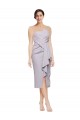 Acheter Lilas arctique Fourreau Sans bretelle midi Crêpe Stretch Courte Asymétrique Robes demoiselle d'honneur / Robes de soirée / Robes de cocktail