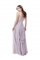 Acheter Lueur rose Trapèze Col V Mousseline Longue Robes demoiselle d'honneur