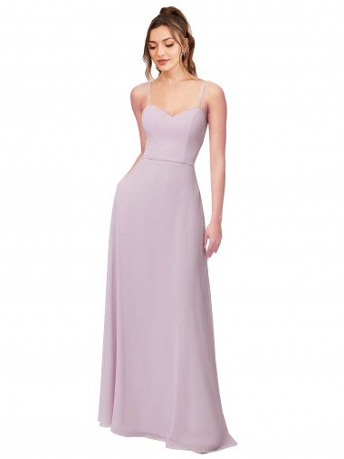 Acheter Lueur rose Trapèze Mousseline Longue Robes demoiselle d'honneur