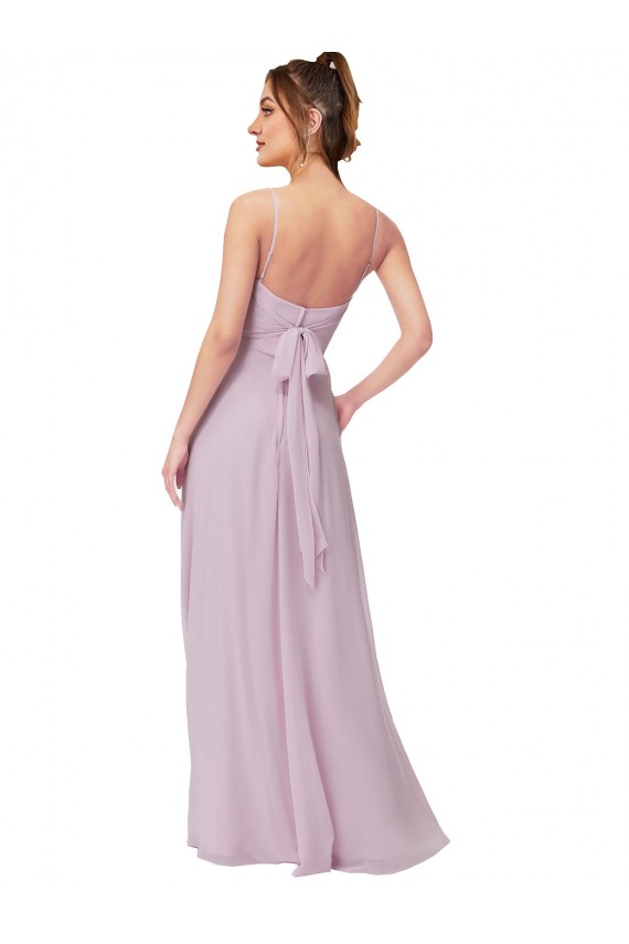 Acheter Lueur rose Trapèze Mousseline Longue Robes demoiselle d'honneur