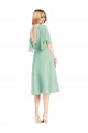 Acheter Menthe verte Trapèze Mousseline Courte Robes demoiselle d'honneur