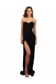 Acheter Noir Colonne Sans bretelle Col Haut Crêpe Stretch Longue Formelles Robes demoiselle d'honneur / Robes de soirée / Robes de bal