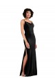 Acheter Noir Colonne Velours Stretch Longue Formelles Robes demoiselle d'honneur / Robes de soirée / Robes de bal