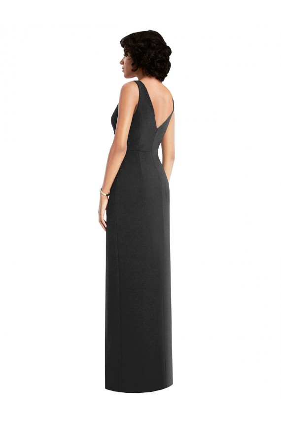 Acheter Noir Fourreau Col V Spandex Longue Formelles Robes demoiselle d'honneur / Robes de soirée / Robes de bal