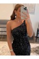 Acheter Noir Fourreau Courte Paillettes Velours Courte Robes de bal