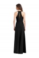 Acheter Noir Fourreau Licou Col V Crêpe Stretch Longue Formelles Robes demoiselle d'honneur / Robes de soirée / Robes de bal