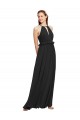 Acheter Noir Fourreau Licou Mousseline Longue Robes demoiselle d'honneur