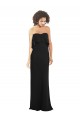 Acheter Noir Fourreau Sans bretelle Mousseline Longue Robes demoiselle d'honneur
