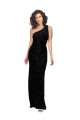 Acheter Noir Fourreau Velours Floral Velours Stretch Longue Robes demoiselle d'honneur