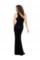 Acheter Noir Fourreau Velours Floral Velours Stretch Longue Robes demoiselle d'honneur