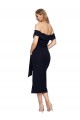 Acheter Noir Fourreau Épaule Dénudée Col Carré midi Crêpe Stretch Courte Robes demoiselle d'honneur / Robes de soirée / Robes de cocktail