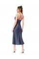 Acheter Noir Fourreau midi Satiné Soyeux Courte Asymétrique Robes demoiselle d'honneur / Robes de soirée / Robes de cocktail