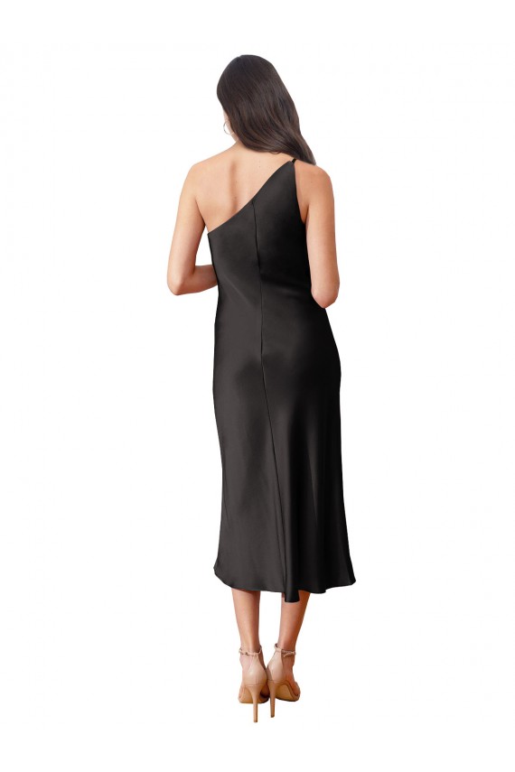 Acheter Noir Fourreau midi Satiné Stretch Courte Robes demoiselle d'honneur / Robes de soirée / Robes de cocktail