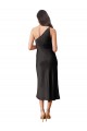Acheter Noir Fourreau midi Satiné Stretch Courte Robes demoiselle d'honneur / Robes de soirée / Robes de cocktail
