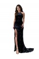 Acheter Noir Sirène Col Haut Dentelle Longue Formelles Robes demoiselle d'honneur / Robes de soirée / Robes de bal