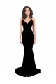 Acheter Noir Sirène Col V Spandex Longue Formelles Robes demoiselle d'honneur / Robes de soirée / Robes de bal