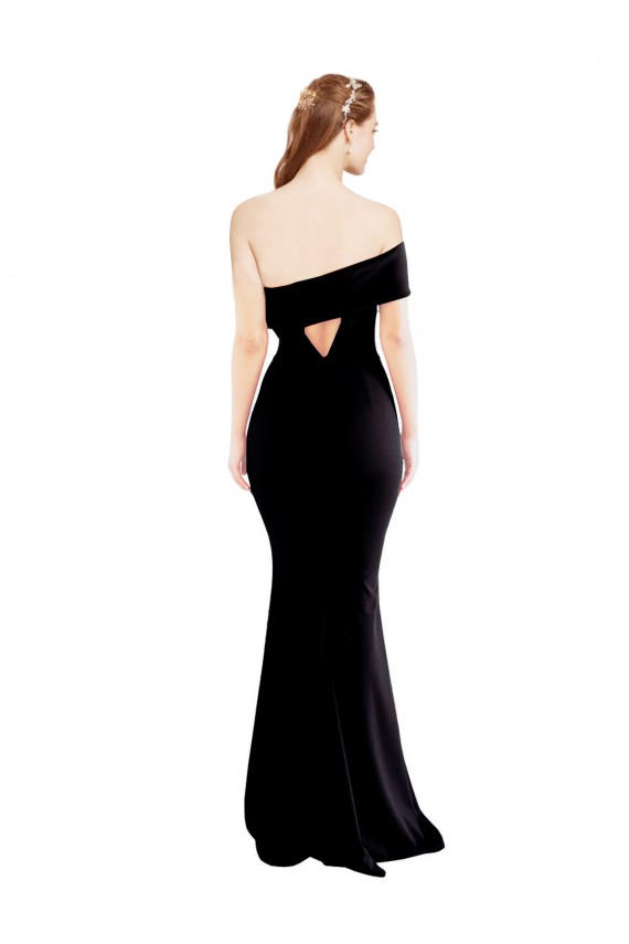 Acheter Noir Sirène Crêpe Stretch Longue Formelles Robes demoiselle d'honneur / Robes de soirée / Robes de bal