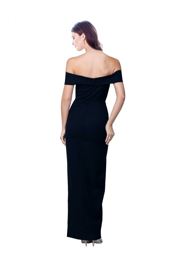 Acheter Noir Sirène Épaule Dénudée Crêpe Stretch Longue Formelles Robes demoiselle d'honneur / Robes de soirée / Robes de bal
