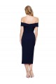 Acheter Bleu marine foncé Sirène Épaule Dénudée midi Crêpe Stretch Courte Robes demoiselle d'honneur / Robes de soirée / Robes de cocktail