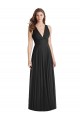 Acheter Noir Trapèze Col V Mousseline Longue Robes demoiselle d'honneur