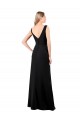 Acheter Noir Trapèze Col V Mousseline Longue Robes demoiselle d'honneur / Robes de bal