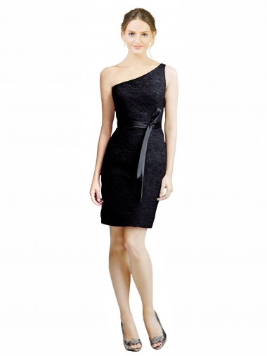 Acheter Noir Trapèze Dentelle Courte Robes demoiselle d'honneur / Robes de cocktail
