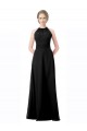 Acheter Noir Trapèze Licou Mousseline Longue Robes demoiselle d'honneur