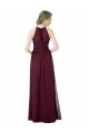 Acheter Noir Trapèze Licou Mousseline Longue Robes demoiselle d'honneur