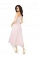 Acheter Noir Trapèze Sans bretelle midi Mousseline Courte Asymétrique Robes demoiselle d'honneur / Robes de cocktail