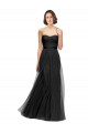 Acheter Noir Trapèze Tulle Longue Robes demoiselle d'honneur