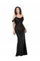 Acheter Noir Trapèze Épaule Dénudée Satiné Soyeux Longue Formelles Robes demoiselle d'honneur / Robes de soirée / Robes de bal