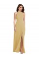 Acheter Or Trapèze Licou Mousseline Longue Robes demoiselle d'honneur
