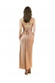 Acheter Or rose Fourreau midi Satiné Soyeux Courte Robes demoiselle d'honneur / Robes de soirée / Robes de cocktail