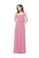 Acheter Peau Rose Trapèze Bretelles spaghetti Mousseline Longue Robes demoiselle d'honneur