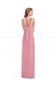 Acheter Peau Rose Trapèze Licou Mousseline Longue Robes demoiselle d'honneur