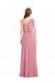 Acheter Peau Rose Trapèze Mousseline Longue Robes demoiselle d'honneur