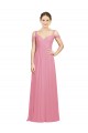 Acheter Peau Rose Trapèze Épaule Dénudée Mousseline Longue Robes demoiselle d'honneur