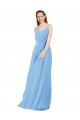 Acheter Periwinkle Fourreau Col V Mousseline Longue Robes demoiselle d'honneur