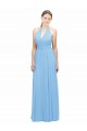 Acheter Periwinkle Trapèze Licou Mousseline Longue Robes demoiselle d'honneur