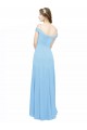 Acheter Periwinkle Trapèze Épaule Dénudée Bretelles spaghetti Mousseline Longue Robes demoiselle d'honneur