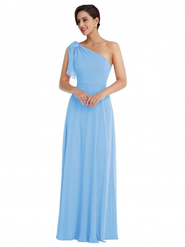 Acheter Periwinkle Trompette Mousseline Longue Robes demoiselle d'honneur