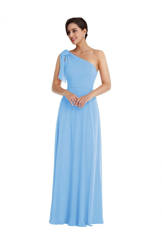 Acheter Periwinkle Trompette Mousseline Longue Robes demoiselle d'honneur